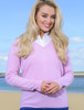 Womens Lambswool V-Neck Sweater - Sunset Pink