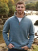 Donegal Blend Zip Neck Sweater - Boathouse Blue