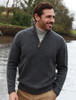 Donegal Blend Zip Neck Sweater - Graphite