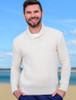 Men's Textured Shawl Collar Sweater - Natural White