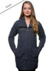 Double Collar Merino Aran Coat - Grey