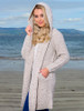 Ladies Herringbone Design Shawl Hood - Oatmeal