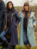 Jack Murphy Donegal Ladies Waterproof Full Length Coat - Navy- close up