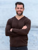 Mens Lambswool V-Neck Sweater - Turf