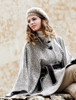 Belted Tweed Black & White Herringbone Cape