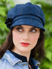 Ladies Tweed Newsboy Hat - Dark Denim