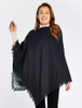 Hazelwood Pure Wool Tweed Poncho - Navy