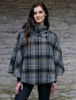 Mucros Poncho - Grey & Black Plaid