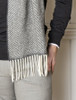 Cashmere Scarf - Oxford & White Herringbone