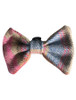 Tweed Wool Dog Dicky Bow - Pink & Blue Plaid