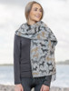 Super Soft Fringed Scarf - Dog Motif 