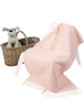 Wool Cashmere Baby Throw - Pink Herringbone