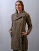 Large Collar Aran Coat - Brown