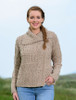 Patchwork Cardigan with Collar - Wicker