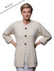 Women's Merino Wool A-Line Fit Cardigan - Natural White