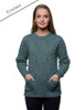 Cable Crew Neck Sweater with Pockets - Tundra