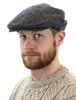 Irish Tweed Flat Cap - Navy Herringbone