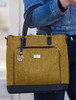 Ciara Tweed & Leather Bag - Mustard