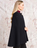 Aisling Tailored Tweed Cape - Deep Navy Melton