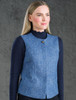 Eva Tweed Waistcoat – Light Blue Herringbone