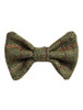 Tweed Wool Dog Dicky Bow - Green Windowpane