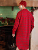 Men's Cotton Flannel Nightshirt - Red Tartan