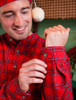 Men's Cotton Flannel Nightshirt - Red Tartan