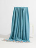 Wool and Cashmere Throw - Blue & Soft Grey