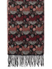 Soft Cat Motif Fringed Scarf - Berry