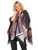 Irish Color Blocking Shawl - Grey Lilac & Mustard