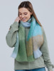 Giant Mohair Scarf - Blue/Green Block