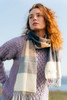 Fine Merino Check Scarf - Cream Grey Beige