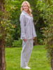 Ladies Irish Flannel Pyjamas - Blue Stripe