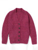 Ladies V-Neck Donegal Wool Cardigan - Pink Heather