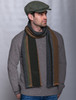 Soft Donegal Wool Scarf - Green & Brown