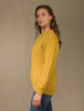 Women's Merino Aran Sweater - Sunflower Yellow