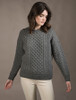 Women's Merino Aran Sweater - Grey