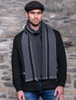 Soft Donegal Wool Scarf - Grey Herringbone