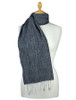 Narrow Lambswool Scarf - Grey Herringbone