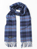 Fine Merino Plaid Scarf - Navy Denim