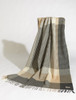 Wool and Cashmere Throw - Grey Bone Large Block