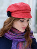 Ladies Tweed Newsboy Hat - Red