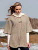 Donegal Tweed Cape with Aran Collar - Natural 