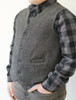 Boys Grey Herringbone Irish Tweed Waistcoat