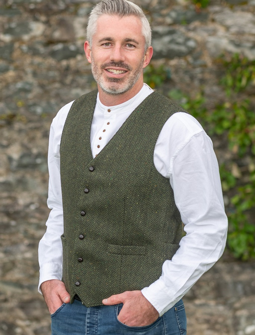 McDonagh Tweed Herringbone Wool Waistcoat