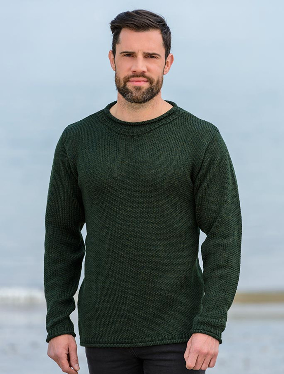 irish roll neck sweater