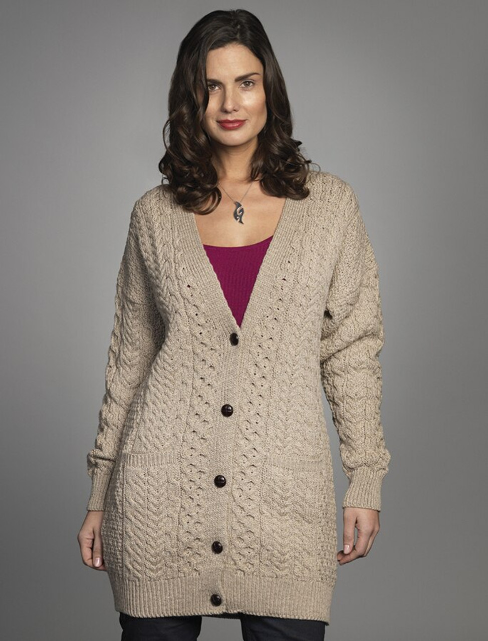 wool cardigan with hood