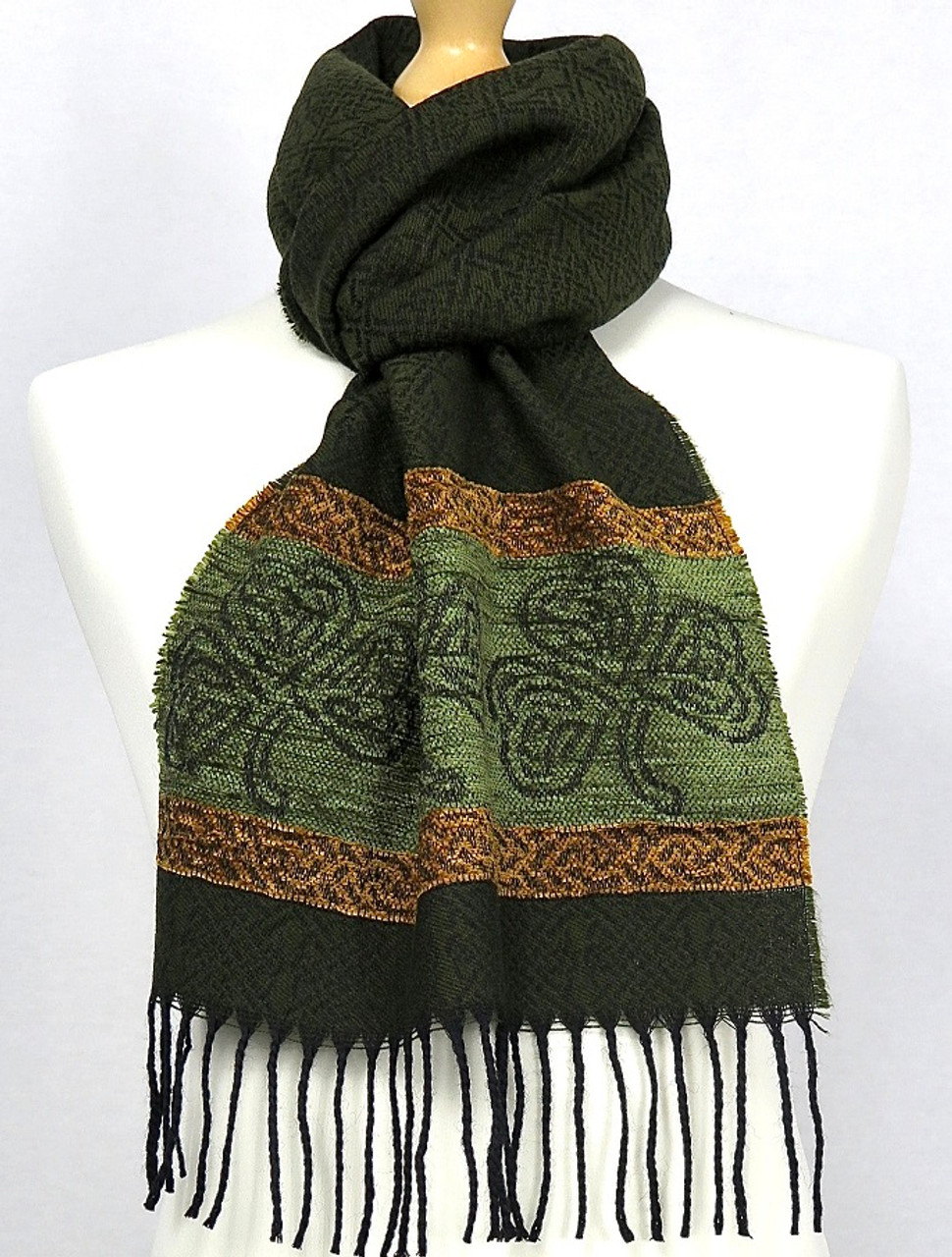 Irish Wool Scarves for Women, Celtic Scarves
