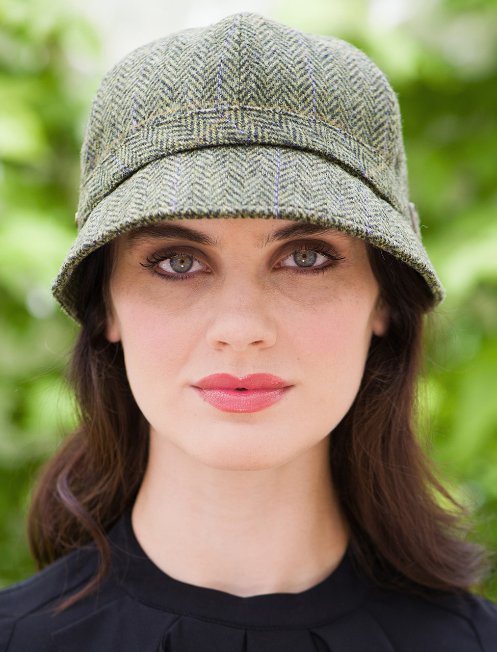 Ladies Tweed Flapper Cap - Light Green