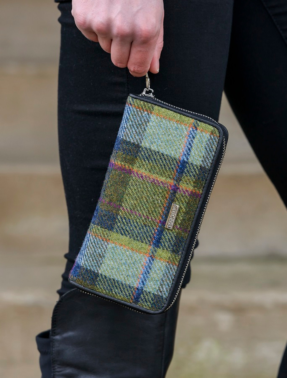 Mucros Tweed Purse - Multi-Vernal Plaid